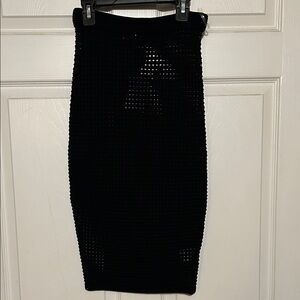 Hera Collection Black Crochet Pencil Skirt